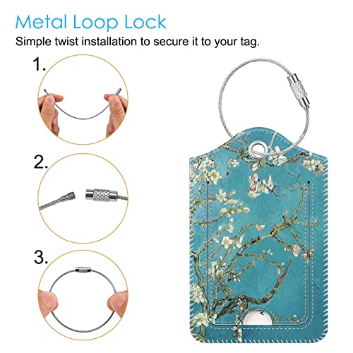 Luggage Tags Privacy Cover ID Label for Travel Bag Suitcase (2 Count)