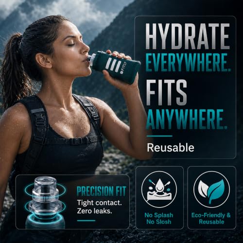 Soft Flask Shrink As You Drink Soft Water Bottle for Hydration Pack