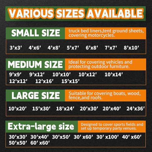 30x60 Feet Tarps Heavy Duty Waterproof