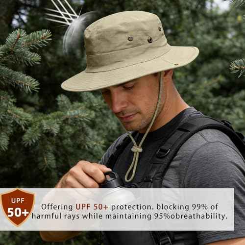 Sun Hats for Men Women Safari Hat Foldable Fishing Hat UPF 50+ Bucket Hat
