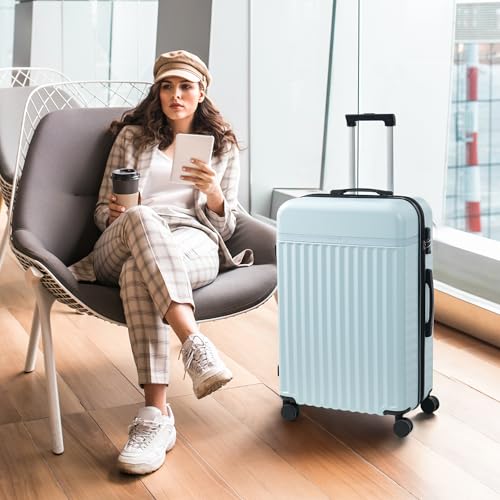 Luggage Sets Durable Hardshell 3 Piece Suitcase with Bags (5 Count)