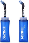 TRIWONDER TPU Soft Folding Water Bottles BPA-Free Collapsible Flask for Hydration Pack - Ideal for Running Hiking Cycling Climbing (350ml/11.83oz - Pack of 2)