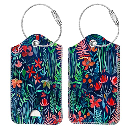 Luggage Tags Privacy Cover ID Label for Travel Bag Suitcase (2 Count)