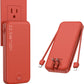 Portable Charger with Built in Cable and AC Wall Plug, USB C Power Bank 12000mAh 22.5W Super Fast Charging, Lightweight Portable Phone Charger Travel Battery Pack for iPhone, Samsung, Tablets (Red)