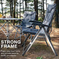 Padded Camping Chair 4 Positon Adjustable Recliner Grey