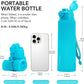 TakeToday Collapsible Water Bottles 32oz, Foldable Travel Water Bottle, BPA Free, Silicone Water Bottle Leakproof for Hiking, International Travel, Outdoors