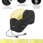 Travel Pillow – Neck Pillow Airplane, Travel Pillows for Airplanes, Airplane Travel Accessories with Eye Mask, Earplugs, Ergonomic Memory Foam Neck Pillow for Sleeping, Flights, Cars, Office (Black)