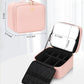 Travel Makeup Bag with LED Mirror Double Layer Makeup Case with Lighted Mirror Dual Layer Cosmetic Train Case Portable Artist Organizer Bag with Dividers and Rechargeable Vanity (Pink, Small)