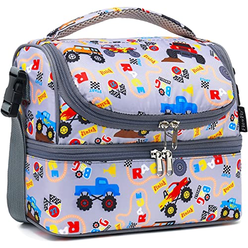 Double Decker Cooler Insulated Lunch Bag Large Tote for Boys