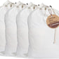 LFH Home Cotton Canvas Large Laundry Bag with Handle, Heavy Duty Drawstring Closure Washable Laundry Bags, School Travel, Home, Hotel, College Dorm, Organizer Sack, Toy Clothes 20x30 (Pack of 4)-White