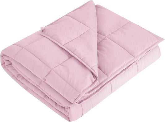 L'AGRATY Weighted Blanket - 60"x80" 20lbs Cooling Breathable Heavy Blanket Microfiber Material with Glass Beads Big Blanket for Adult All-season Summer Fall Winter Soft Thick Comfort Blanket