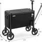VINGLI 80 Quart Wagon Rolling Cooler Ice Chest, w/Long Handle and 10" Wheels, Portable Beach Patio Party Bar Cold Drink Beverage, Outdoor Park Cart on Wheels