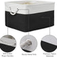 TheWarmHome Organization and Storage Basket for Organizing - Jumbo 3 Pack 17.7x13.8x9.7 inch Fabric Storage Cubes for Closet Gifts Organizer Empty Book (White & Black)