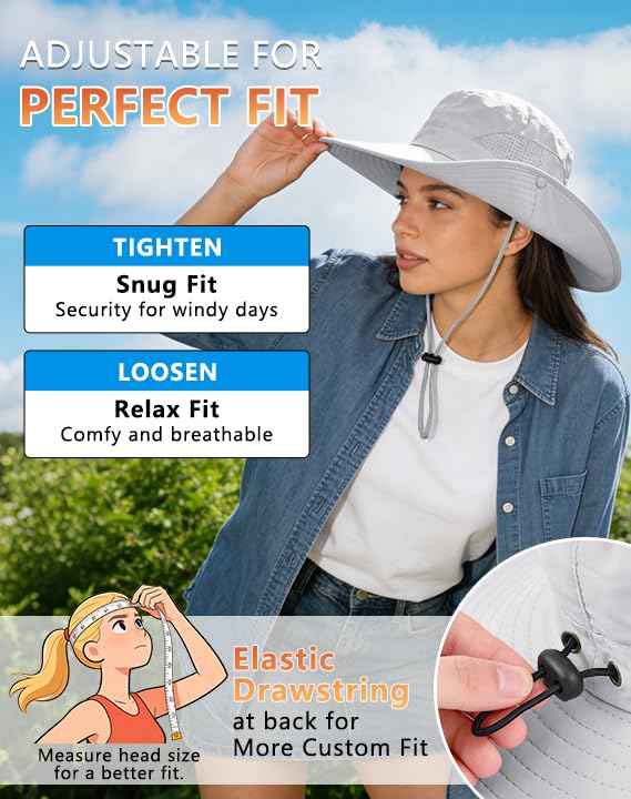 UPF 50+ Wide Brim Sun Hat with Neck Flap