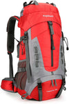 King'sGuard 60L Hiking Backpack Lightweight Camping Backpack with Rain Cover Large Waterproof Packable Outdoor Trekking Travel Backpack for Men Women (Red) - Roamly