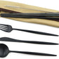 Gugrida Reusable Travel Utensils, 7 Piece Portable 304 Stainless Steel including Knife Fork Spoon Chopsticks Cleaning Brush Straws Portable Pouch, Eco-friendly Camping Silverware Set, Dishwasher Safe