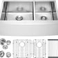 Lordear 36 Inch Double Bowl Farmhouse Kitchen Sink 36"x20-3/4"x10" Double Basin Undermount Farmhouse Kitchen Sinks 60/40 Apron Front 16 Gauge Farm Sinks
