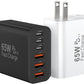 USB C Charger Block, 65W USBC Wall Charging Blocks 6-Port PD & QC Power Adapter Multiport Type C Fast Chargers Plug Cube Brick for iPhone 16/15/14/13/12/Pro Max,iPad Pro,Samsung Galaxy S25 Black