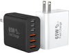 USB C Charger Block, 65W USBC Wall Charging Blocks 6-Port PD & QC Power Adapter Multiport Type C Fast Chargers Plug Cube Brick for iPhone 16/15/14/13/12/Pro Max,iPad Pro,Samsung Galaxy S25 Black