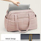 Travel Duffle Bag,Puffer Carry On Duffel Bag with Laptop Compartment Waterproof Overnight Weekender Bags for Women Large Hospital Tote Bags for Labor and Delivery (Medium,Pink)