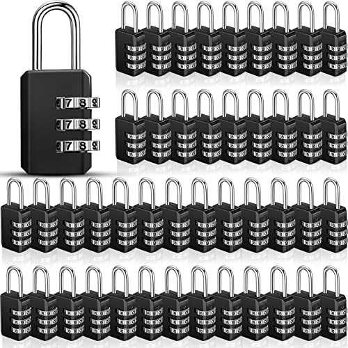 50 Pack 3 Digit Combination Lock Small Combo Locks Waterproof Luggage Number Padlock for Backpack Suitcases Traveling Toolbox School Gym Employee Locker (50 Count)