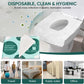 60 Pcs Disposable Flushable Paper Toilet Seat Covers Travel Supplies Essentials for Airplane, Public Restrooms, Bathroom, Hotels, Camping, Kids or Adults