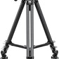 Leofoto LVC-253C+BV-20 Video Tripod, Twin Leg, Integrated Bowl, Leveling Base with Handle, 3 Leg Sections, Fluid Head Set, Lever Release Clamp