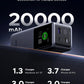 UGREEN Nexode Power Bank 20000mAh 130W Portable Charger 72Wh PD Fast Charging 3-Port USB C Battery Pack with TFT Smart Display for MacBook/iPad/iPhone 16/Samsung S24 and More