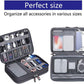 Electronic Cable Organizer Bag - Portable Travel Double Layers Electronic Digital Accessories Storage Pouch Bags for SD Card Case, USB Flash Drive,Charging Cords, USB Charger, Mini Tablet