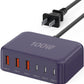 USB C Fast Charger 100W GaN 6 Port Type USB C Charging Station Hub Block Wall Charger Power Strip Adapter Plug Cube Brick 3 USB A for iPad iPhone 15 14 13 12 11 Pro Max Pixel Note Galaxy