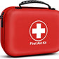242Pcs Compact First Aid Kit, Waterproof Hard Shell Eva Medical Kits, All-Purpose Portable Trauma First Aid Kit for Boat, Home, Car, Travel, Camping, Hiking and Outdoor Emergencies(Red)