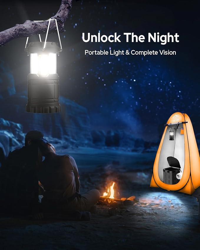 Portable Toilet Kit, Camping Toilet with Pop-Up Privacy Tent and Poo Gel Toilet Bags, Washable Portable Outdoor Showers Changing Rooms