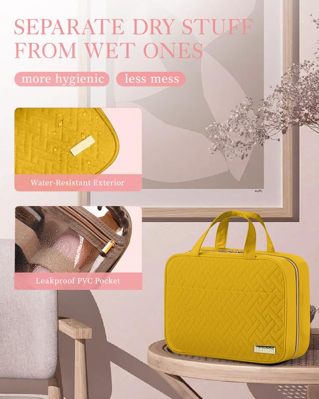 Hanging Travel Toiletry Bag Women Men Essentials Yellow