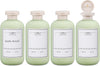 ASEVAT 10oz 4Pcs Green Plastic Refillable Travel Shampoo and Conditioner Bottles Plastic Refillable Travel Shampoo Bottles with Flip Cap Shampoo and Conditioner Dispenser