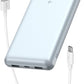 Belkin Portable Charger, USB-C Power Bank 20000 mAh w/ 2 USB-A Ports, 15W w/Type-A to Type-C Cable for iPhone 16, Samsung Galaxy S25, iPad, Nintendo Switch 2, Google Pixel 10, etc. - Pearl Blue