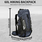 King'sGuard 60L Hiking Backpack Large Waterproof Camping Backpack for Men and Women Lightweight Frameless Backpacking Backpack with Rain Cover (Navy Blue) - Roamly