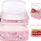 FlowFly Double Decker Cooler Insulated Lunch Bag Large Tote for Boys, Girls, Men, Women, With Adjustable Strap (Red-Unicorn)