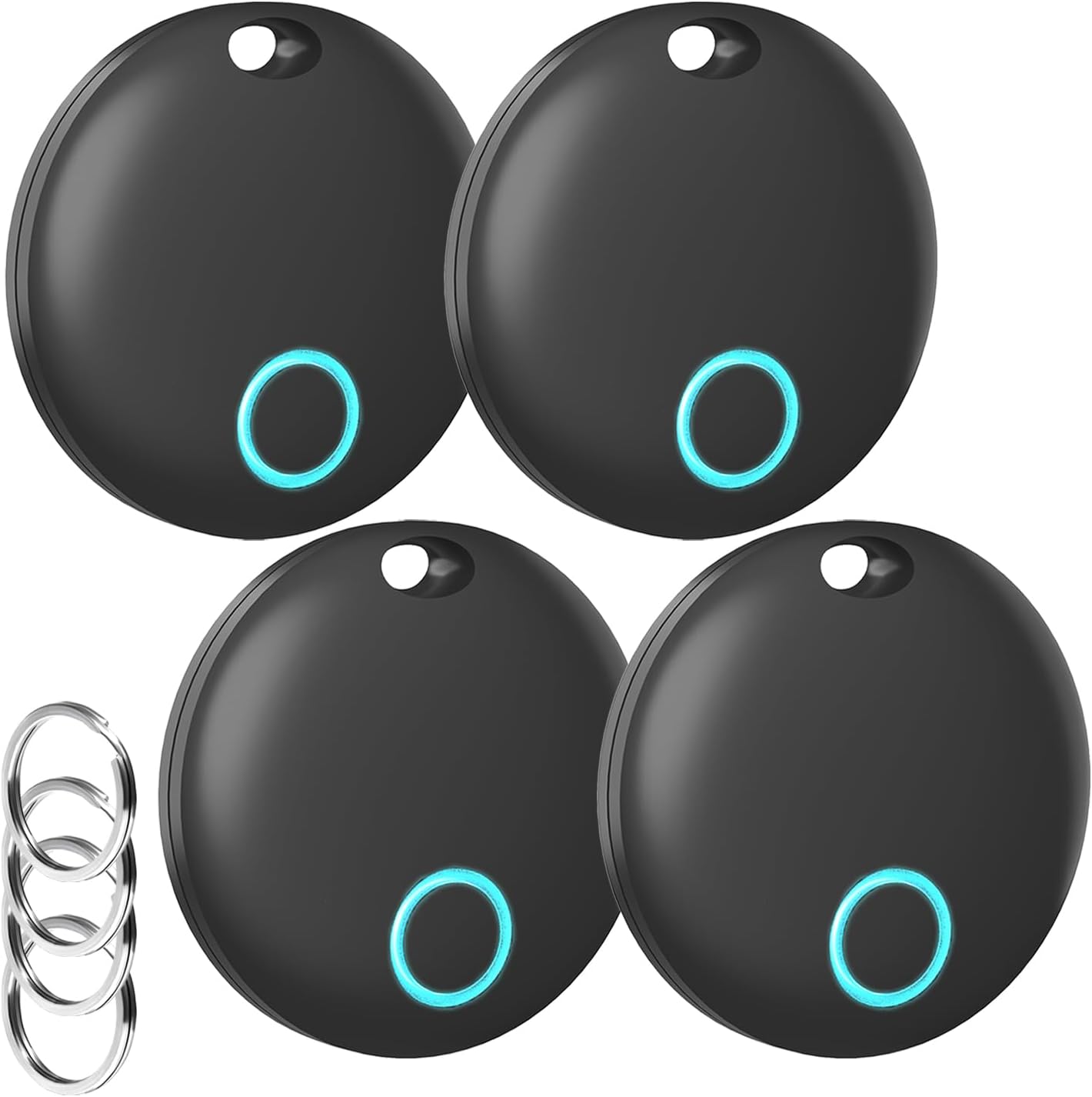 Air Tracker Tags-4 Pack [Apple MFi Certified] (iOS Only), Smart Bluetooth Tracker, Compatible with Apple Find My, Item Locator for Keys, Luggage, Wallet, Suitcase, Bags, IP67 Waterproof