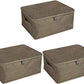 ANMINY 3PCS Storage Bins with Zipper Lids 13 Qt Lidded Fabric Storage Boxes Baskets Cubes with Handles Collapsible Washable Cotton Linen Closet Shelf Clothes Organizer Containers - Coffee, Small