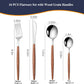16 PCS Silverware Set for 4,Stainless Steel Flatware Cutlery Eating Utensils Set with Wood Grain Handle,Steak Knives Forks and Spoons for Home,Party,Mirror Polished and Dishwasher Safe