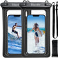 2-Pack Waterproof Phone Pouch, Universal IPX8 Floating Waterproof Case with Adjustable Lanyard for All Phones [Up to 8.3"] Beach, Waterpark & Travel Essentials - Black