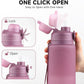 TakeToday Collapsible Water Bottles 32oz, Foldable Travel Water Bottle, BPA Free, Silicone Water Bottle Leakproof for Hiking, International Travel, Outdoors