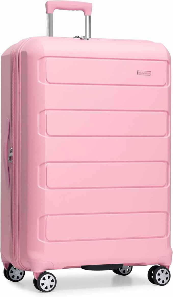Traveler's Choice Pagosa Hardshell Expandable Luggage with Spinner Wheels, Pink, 30-Inch Large
