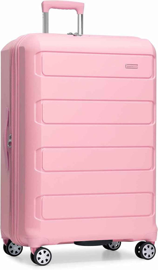 Traveler's Choice Pagosa Hardshell Expandable Luggage with Spinner Wheels, Pink, 30-Inch Large