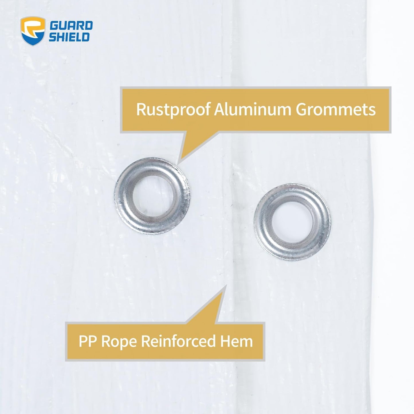 GUARD SHIELD Tarp White 6x6 Feet Multi Purpose Waterproof Poly Tarp Cover 5mil (2-Pack)