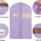 Syeeiex 40" Suit Bag, Set of 8 Garment Bags for Hanging Clothes, Suit Bags for Closet Storage, Garment Bags for Suits, T-shirts, Jackets, Coats, Business Wear(Purple)