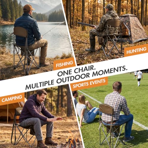 Extra Large Quick Folding Tripod Stool with Backrest Fishing Camping Chair with Carry Strap