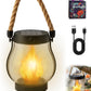 Kaliqo Solar Lantern Outdoor Lights - Official, Waterproof Kaliqo Solar Flame Lights Hangable with Dancing Flame, Hemp Rope Kaligo Lantern,Dual Charging Modes, Smokeless(1pcs)