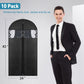 10 Pack - Moucas 43" Black Garment Bag, Mens Suit Bags for Closet Storage and Travel, Garment Bags for Hanging Clothes, Suit Cover Bags with Zipper for Coats, Jackets, Shirts