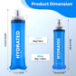 24oz Collapsible Soft Water Bottle, BPA-Free, Soft Flask with Bite Valve, for Climbing, Running, Hiking, Marathon (Bule & Grey, 2Pack)